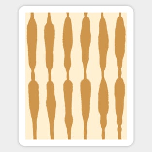 Midcentury Organic Stripes, Ochre and Cream Palette Sticker